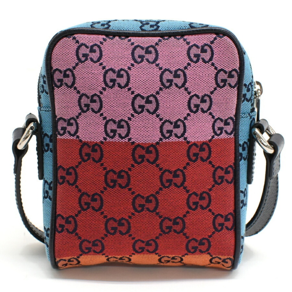 Gucci Crossbody Shoulder Bag Canvas Leather Multicolore - Picture 3 of 9